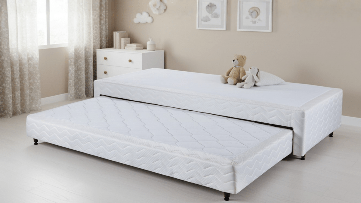 Base Box com Cama Auxiliar Bibox Sommier Spring Branco - Orthocrin