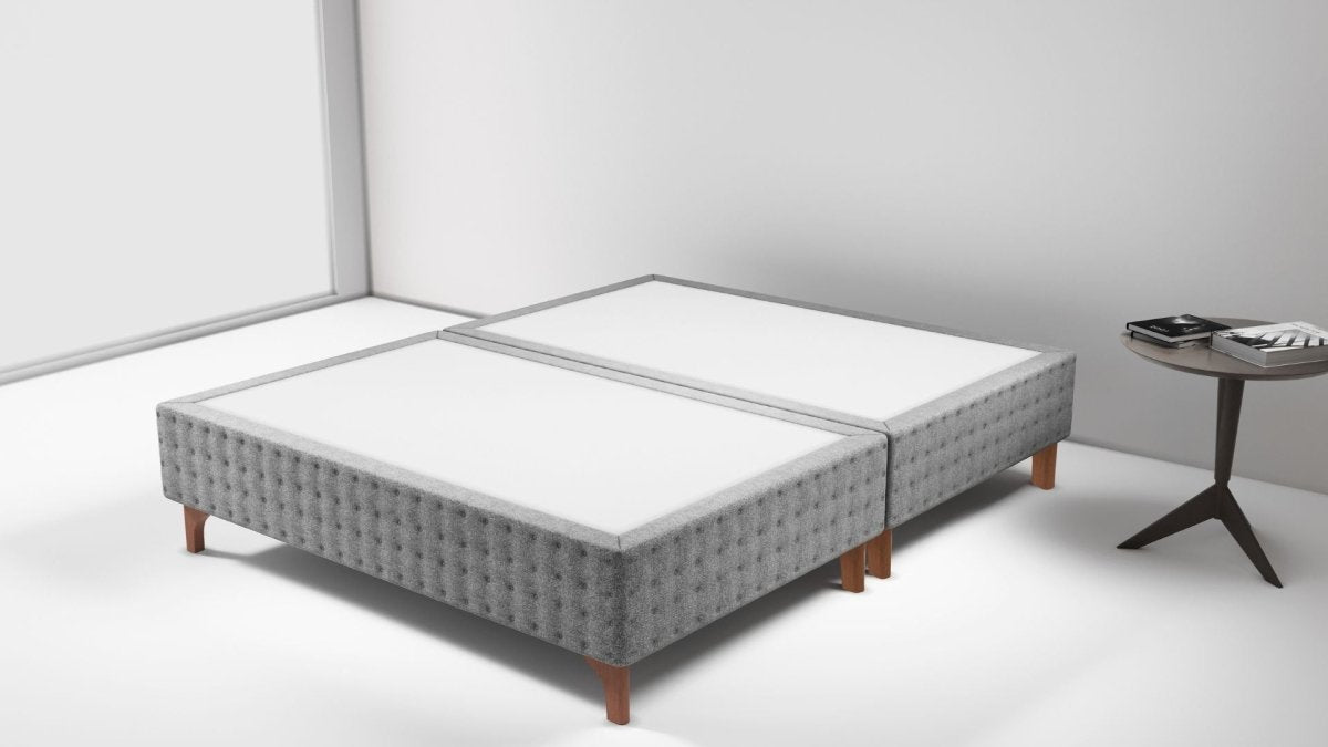 Base Box Sommier Capitonê Bouclé Cinza 24 cm - Orthocrin
