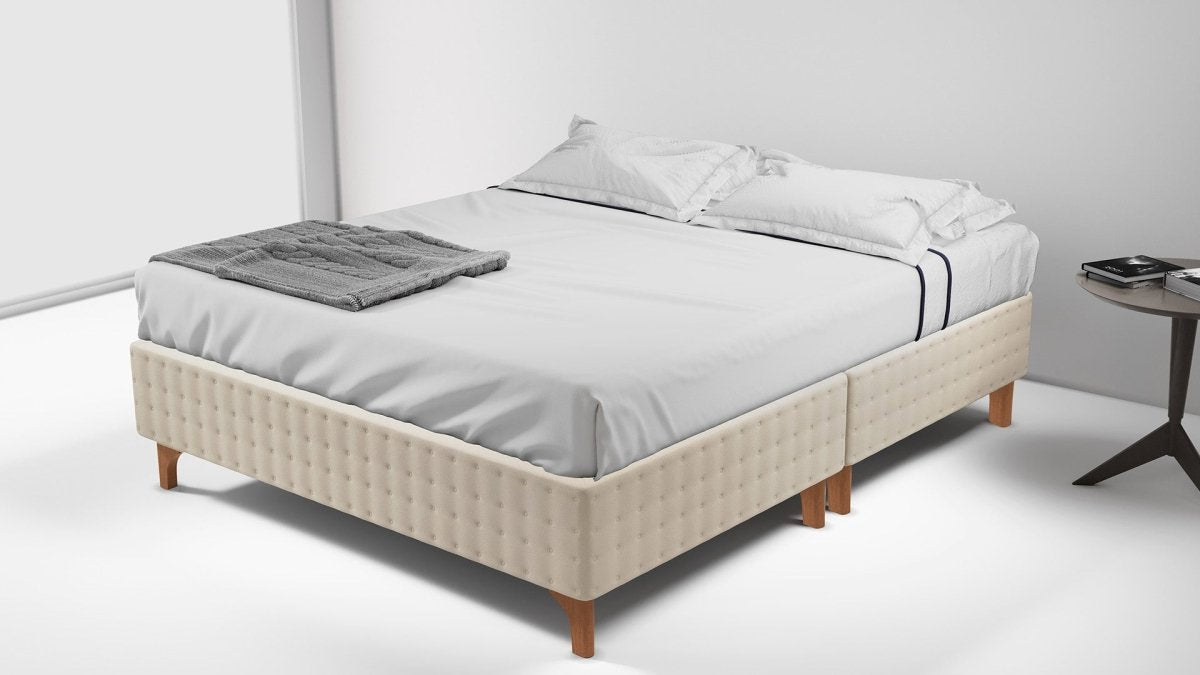 Base Box Sommier Capitonê Bouclé Pérola 24 cm - Orthocrin