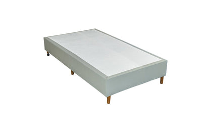 Base Box Sommier Plus Tecido Facto Cinza Pés de Madeira Altura 17 cm - Orthocrin
