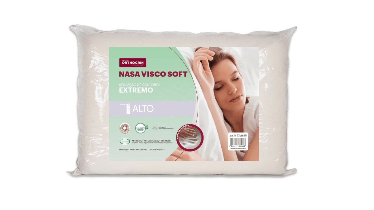 Travesseiro da NASA Visco Soft Alto - Orthocrin