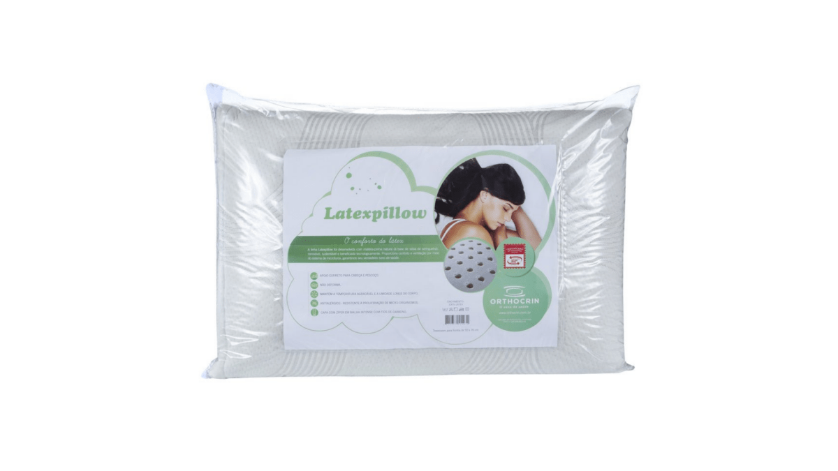 Travesseiro de Látex Latexpillow 45X65X15 cm - Orthocrin