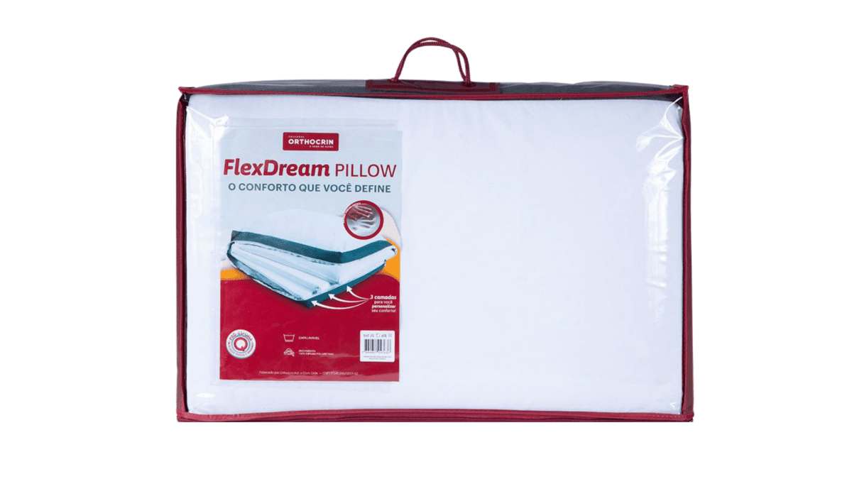 Travesseiro FlexDream Regulável com Espuma Viscoelástica - Orthocrin