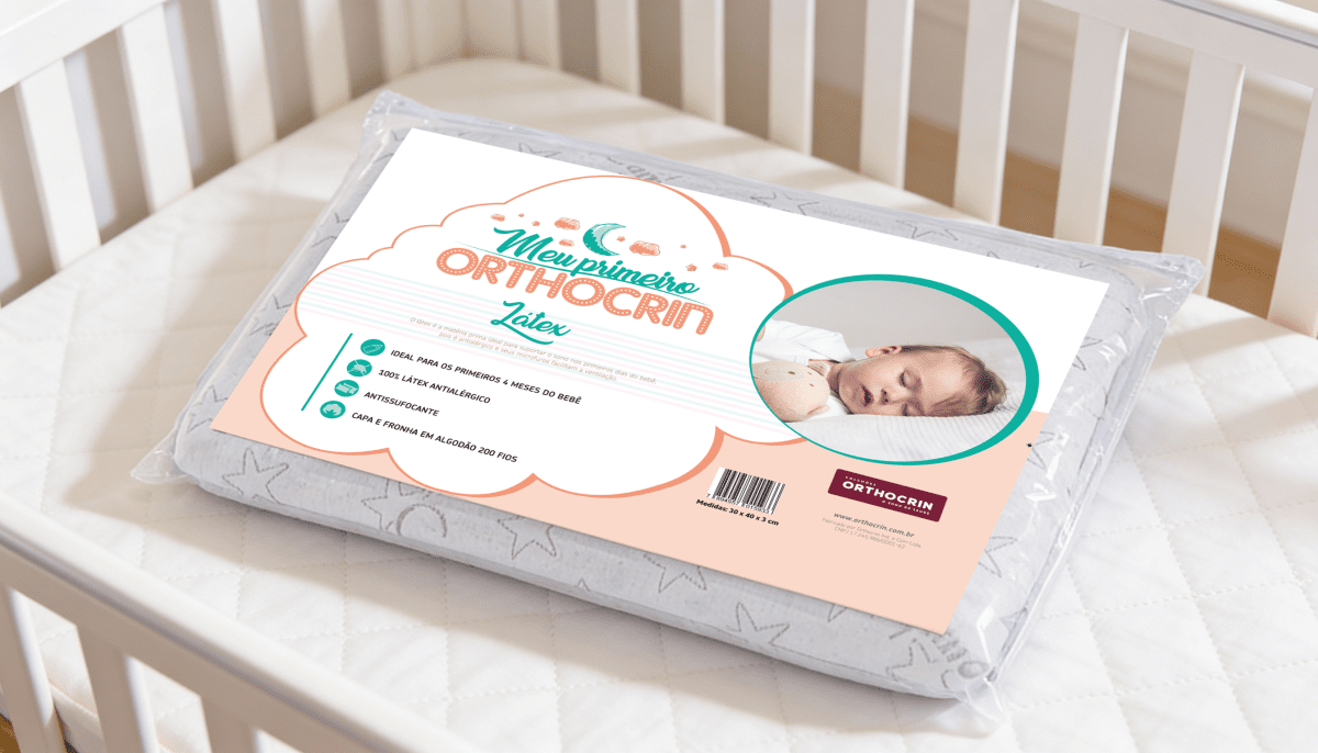 Travesseiro Infantil Bebê Meu Primeiro Orthocrin Latéx - Orthocrin