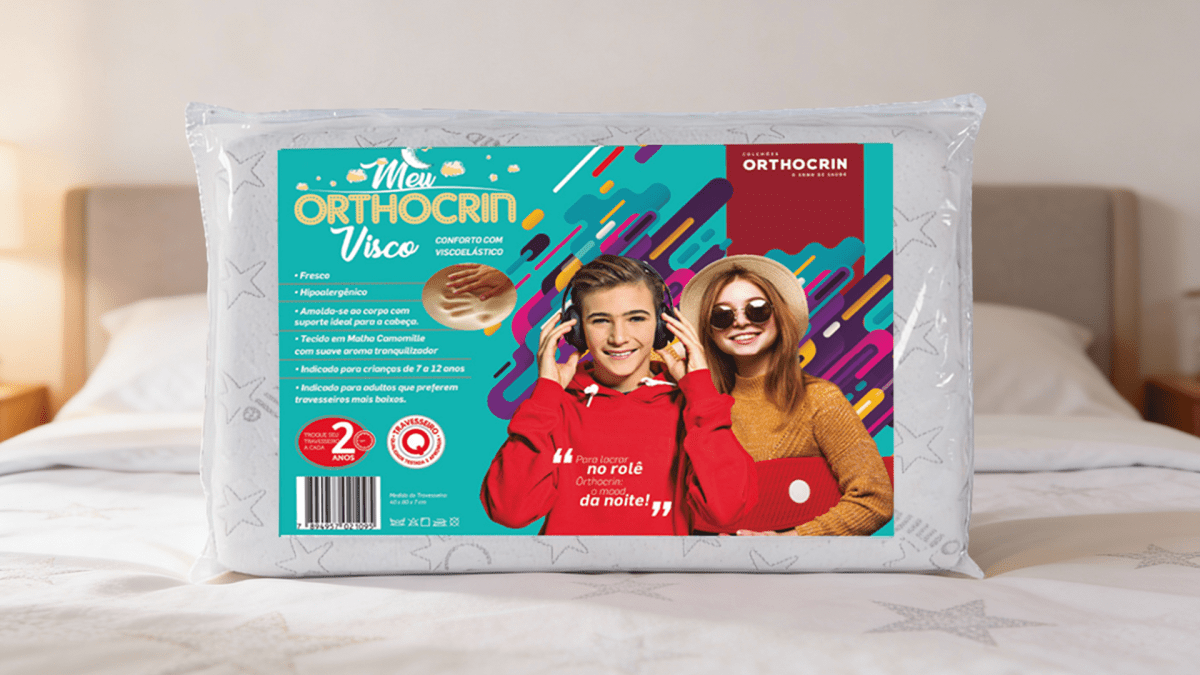 Travesseiro Infantil Juvenil Meu Orthocrin Espuma Viscoelástica - Orthocrin