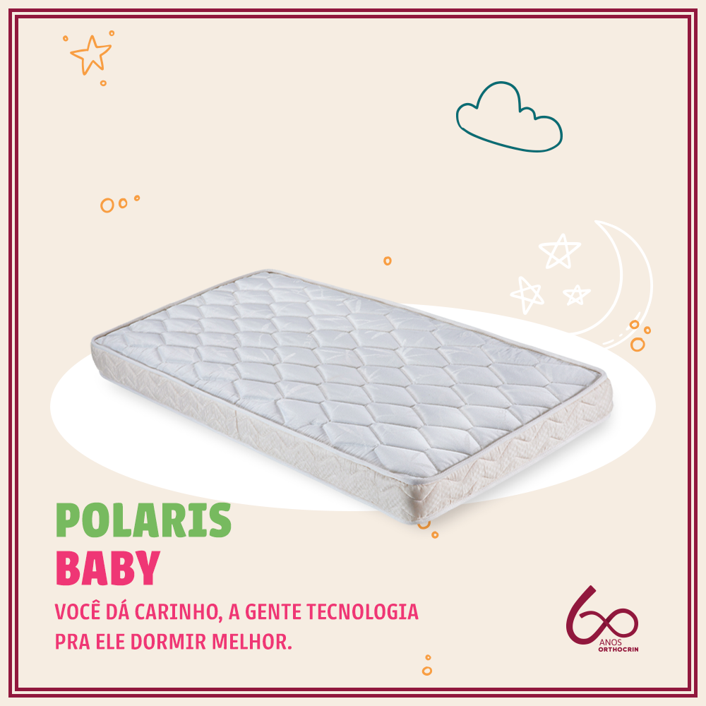 Colchão Infantil para Berço Polaris Baby D18 Altura 12 cm