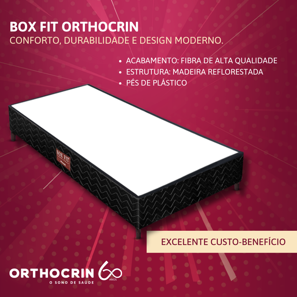 Base Box Black Fit Orthocrin Pés de Plástico Altura 24 cm