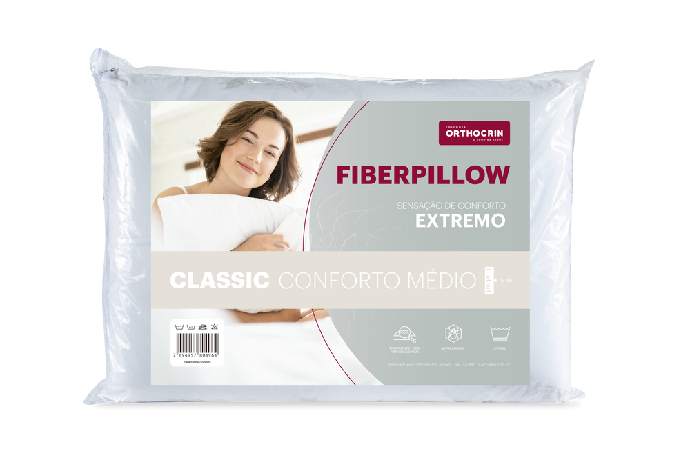 Travesseiro Fiberpillow Classic Fibra Siliconada 43x62x15