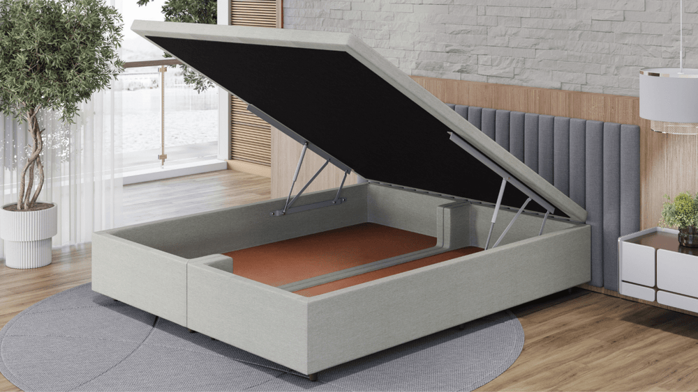 Base Box Baú Linho Areia - Orthocrin