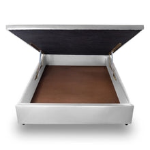 Base Box Baú Orthocrin Corino Branco Pés de Madeira - Orthocrin