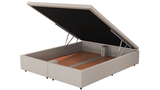 Base Box Baú Orthocrin Corino Capuccino Pés de Madeira - Orthocrin