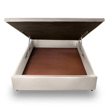 Base Box Baú Orthocrin Corino Capuccino Pés de Madeira - Orthocrin