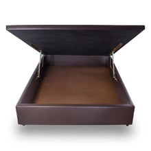 Base Box Baú Orthocrin Corino Marrom Pés de Madeira - Orthocrin