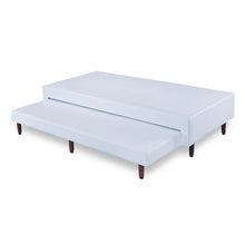Base Box com Cama Auxiliar Bibox Sommier Corino Branco Pés de Madeira Altura 26 cm - Orthocrin