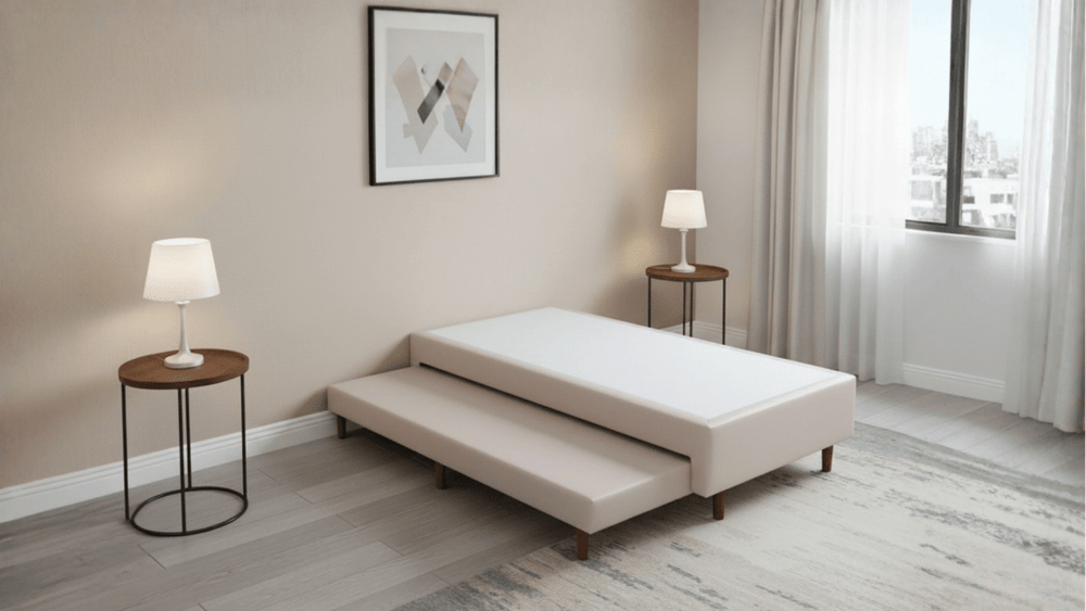 Base Box com Cama Auxiliar Bibox Sommier Corino Capuccino - Orthocrin