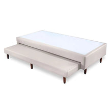Base Box com Cama Auxiliar Bibox Sommier Corino Capuccino Pés de Madeira Altura 26 cm - Orthocrin