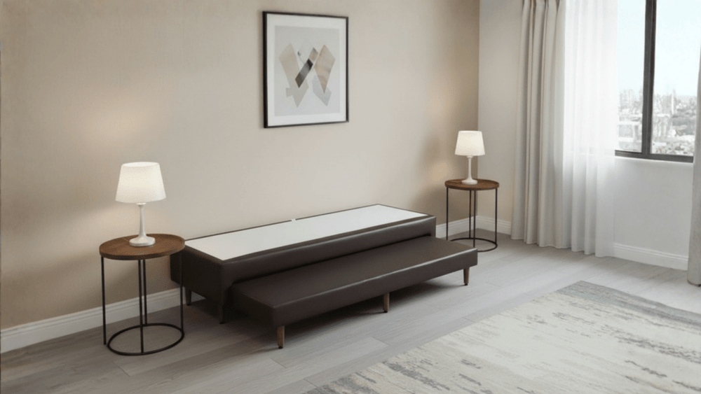 Base Box com Cama Auxiliar Bibox Sommier Corino Marrom - Orthocrin