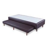 Base Box com Cama Auxiliar Bibox Sommier Corino Marrom Pés de Madeira Altura 26 cm - Orthocrin