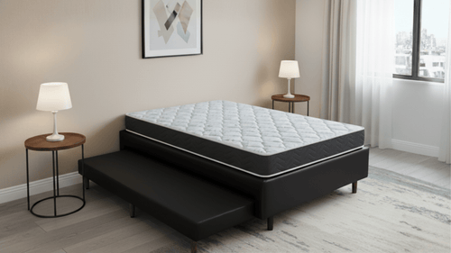 Base Box com Cama Auxiliar Bibox Sommier Corino Preto - Orthocrin
