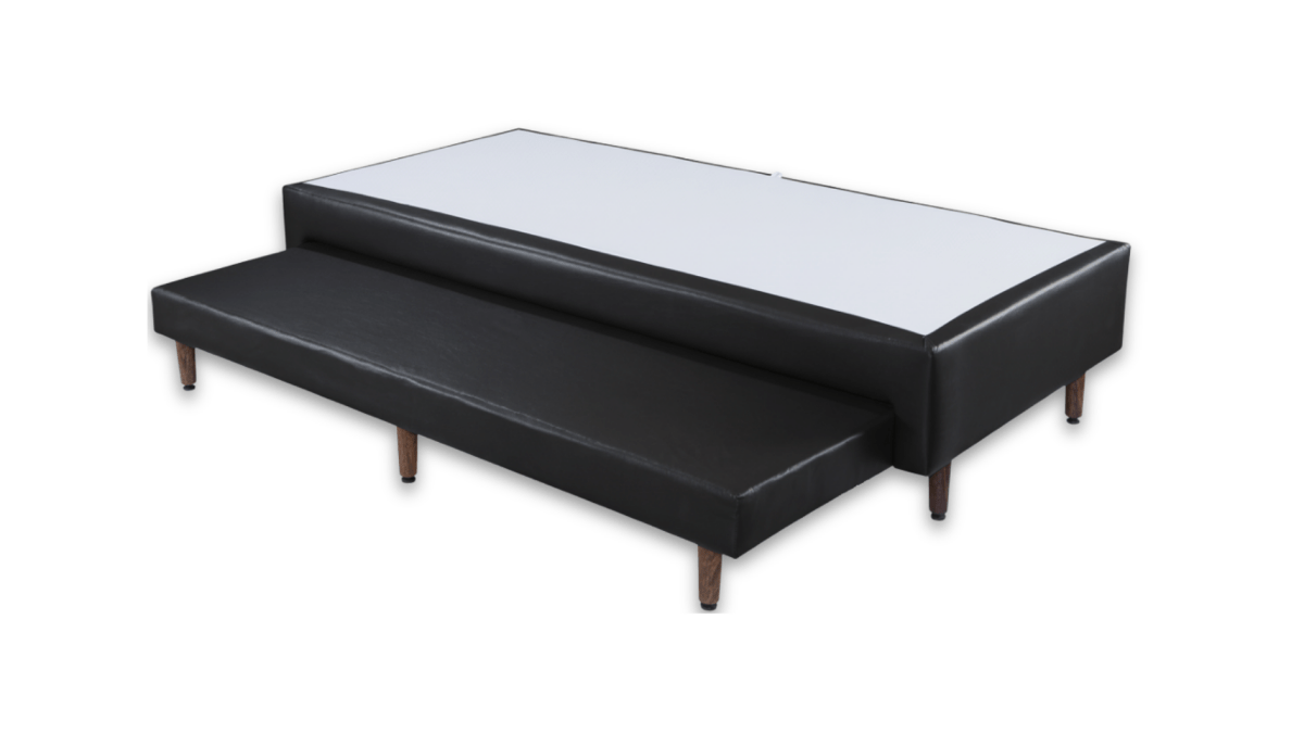 Base Box com Cama Auxiliar Bibox Sommier Corino Preto - Orthocrin