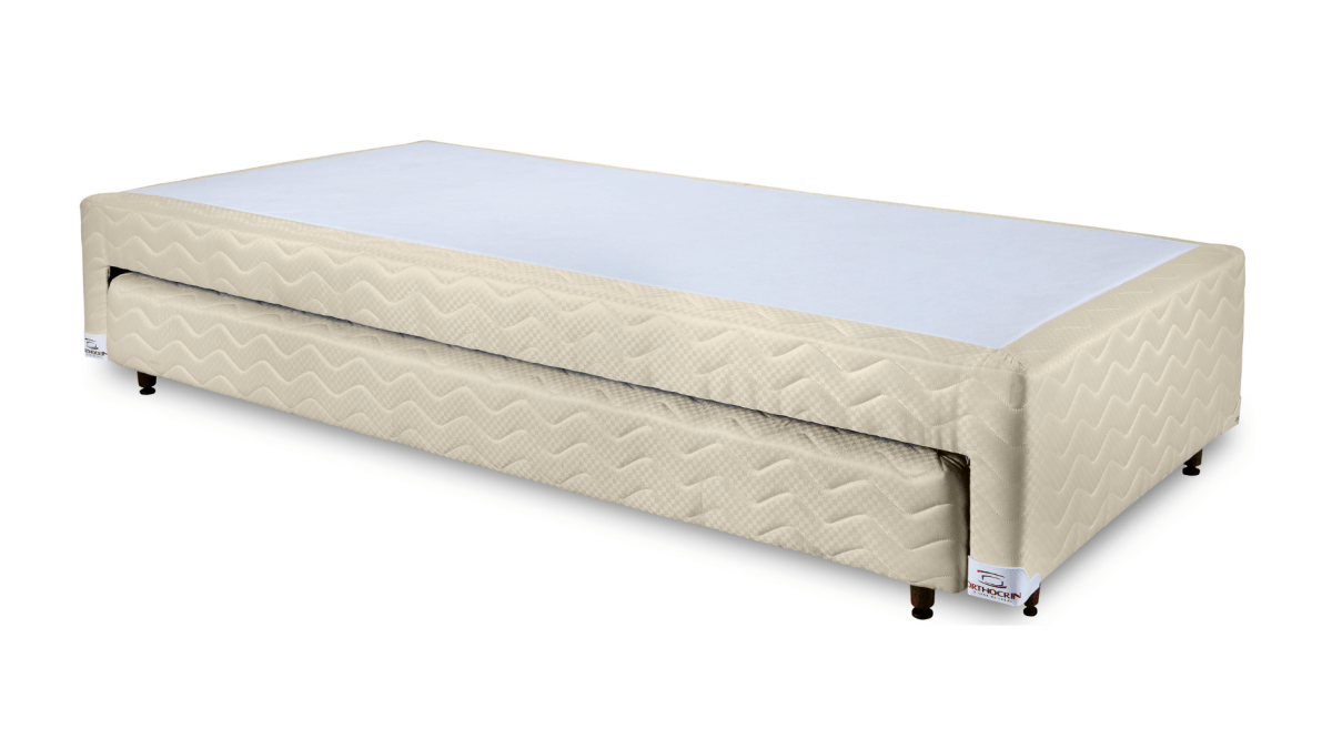Base Box com Cama Auxiliar Bibox Sommier Spring Bege - Orthocrin