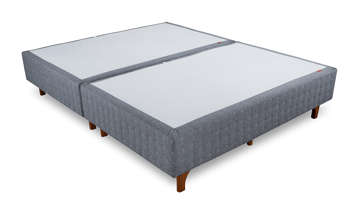 Base Box Sommier Capitonê Bouclé Cinza 24 cm - Orthocrin