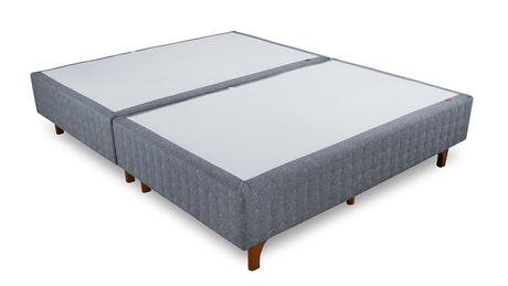Base Box Sommier Capitonê Bouclé Cinza 24 cm - Orthocrin