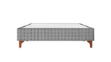 Base Box Sommier Capitonê Bouclé Cinza 24 cm - Orthocrin