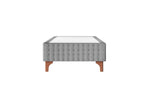 Base Box Sommier Capitonê Bouclé Cinza 24 cm - Orthocrin