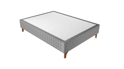 Base Box Sommier Capitonê Bouclé Cinza 24 cm - Orthocrin