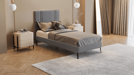 Base Box Sommier Luxo Bouclé Cinza 15 cm - Orthocrin