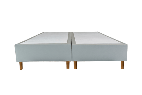 Base Box Sommier Plus Tecido Facto Cinza Pés de Madeira Altura 17 cm - Orthocrin