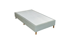Base Box Sommier Plus Tecido Facto Cinza Pés de Madeira Altura 17 cm - Orthocrin