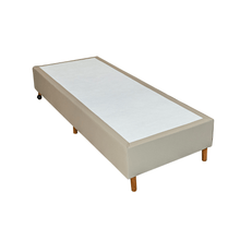 Base Box Sommier Plus Tecido Facto Sépia Pés de Madeira Altura 17 cm - Orthocrin
