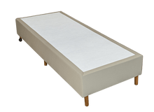 Base Box Sommier Plus Tecido Facto Sépia Pés de Madeira Altura 17 cm - Orthocrin