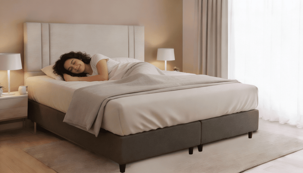 Cabeceira Estofada Âmbar Areia Tecido Linho - Orthocrin