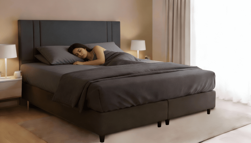 Cabeceira Estofada Âmbar Dark Tecido Linho - Orthocrin