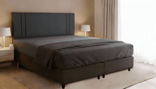 Cabeceira Estofada Âmbar Dark Tecido Linho - Orthocrin