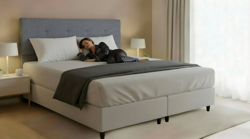 Cabeceira Estofada Diamond Cinza Tecido Bouclé - Orthocrin