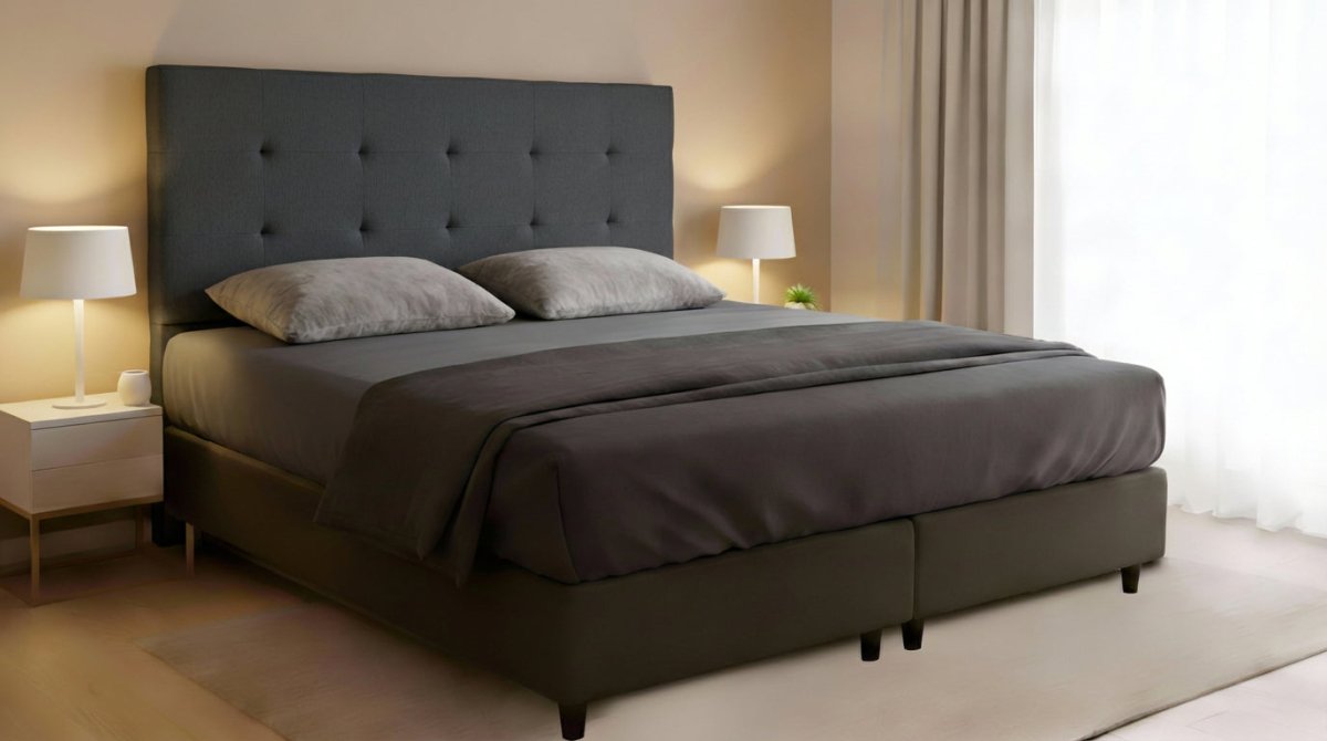 Cabeceira Estofada Diamond Dark Tecido Linho - Orthocrin