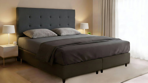 Cabeceira Estofada Diamond Dark Tecido Linho - Orthocrin