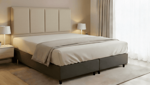 Cabeceira Estofada Garnet Areia Tecido Linho - Orthocrin