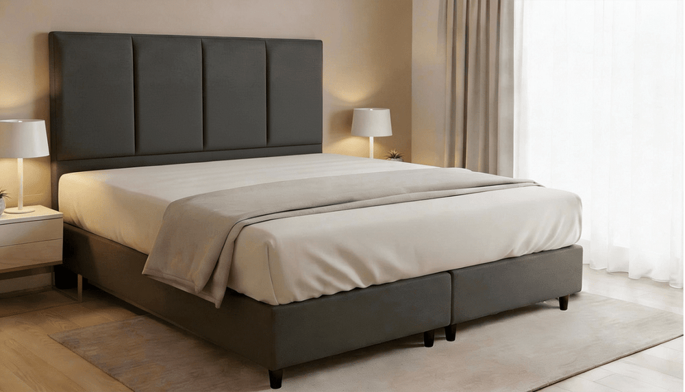 Cabeceira Estofada Garnet Dark Tecido Linho - Orthocrin