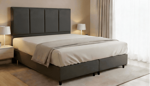 Cabeceira Estofada Garnet Dark Tecido Linho - Orthocrin