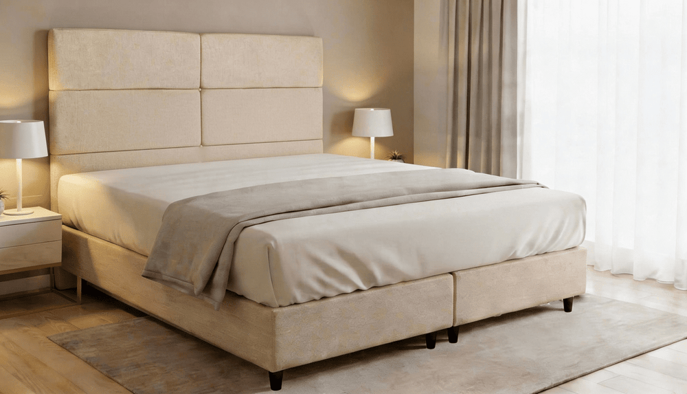 Cabeceira Estofada Lotus Areia Tecido Linho - Orthocrin