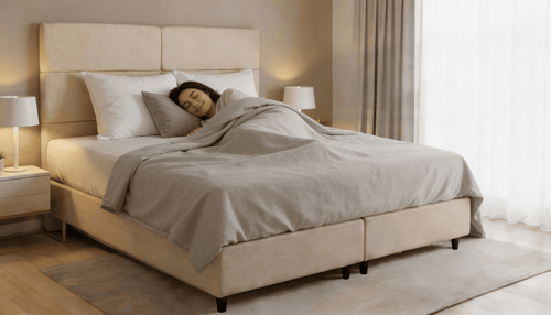 Cabeceira Estofada Lotus Areia Tecido Linho - Orthocrin