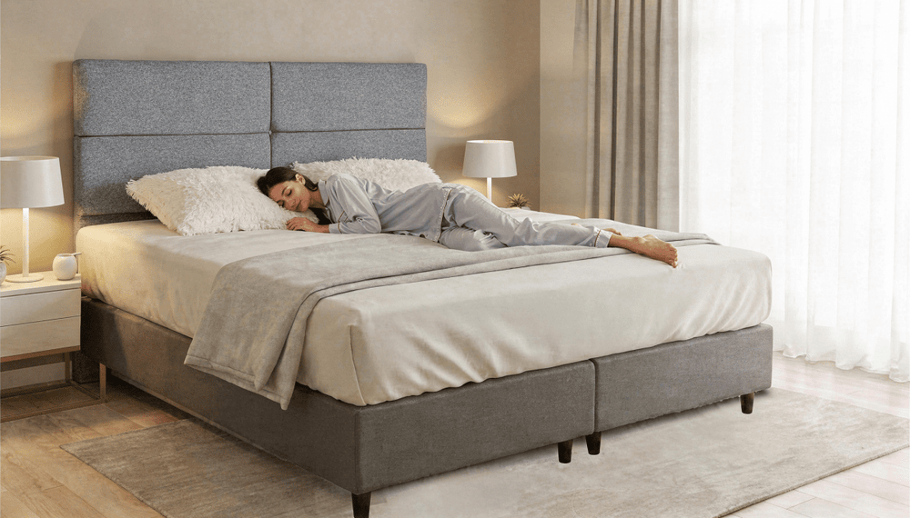 Cabeceira Estofada Lotus Cinza Tecido Bouclé - Orthocrin