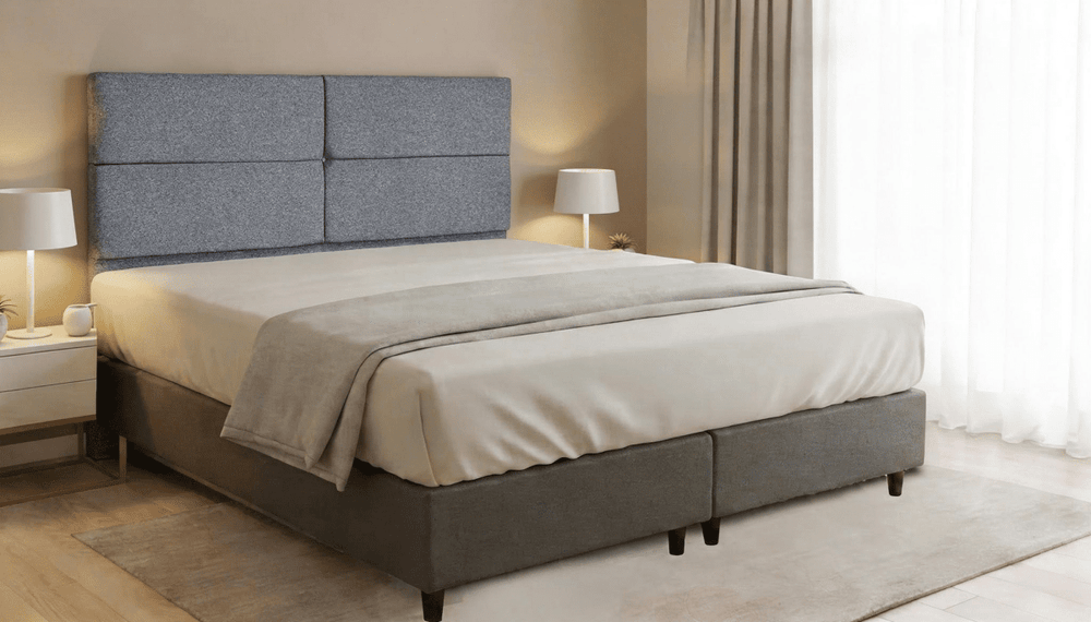 Cabeceira Estofada Lotus Cinza Tecido Bouclé - Orthocrin