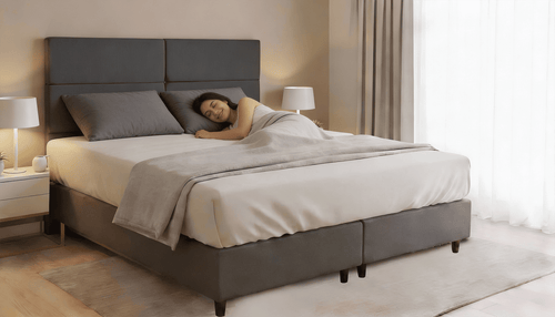 Cabeceira Estofada Lotus Dark Tecido Linho - Orthocrin