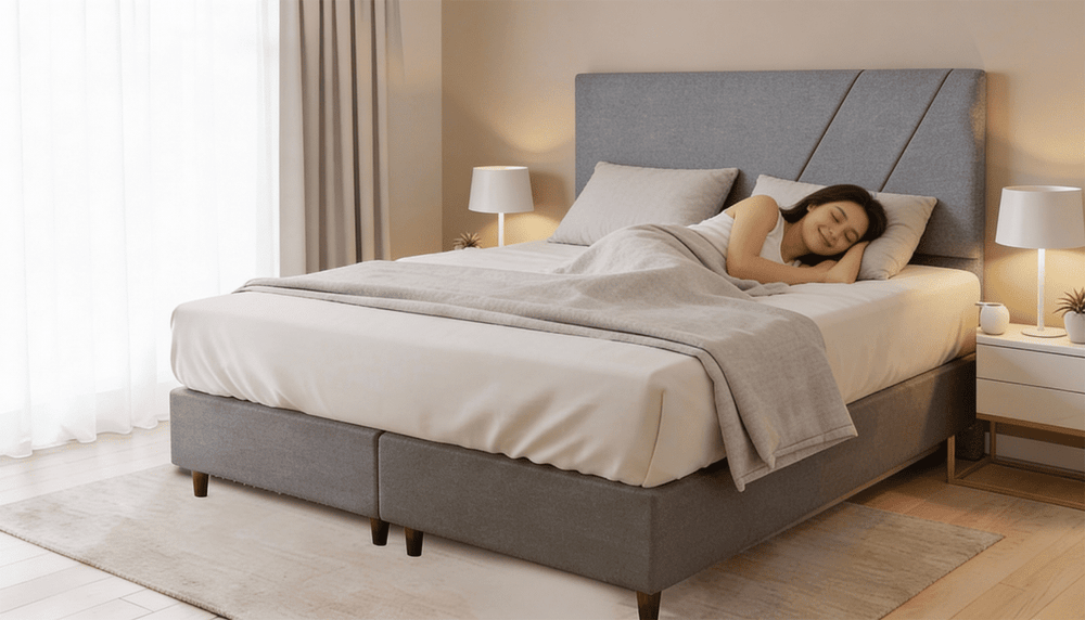 Cabeceira Estofada Topázio Cinza Tecido Bouclé - Orthocrin